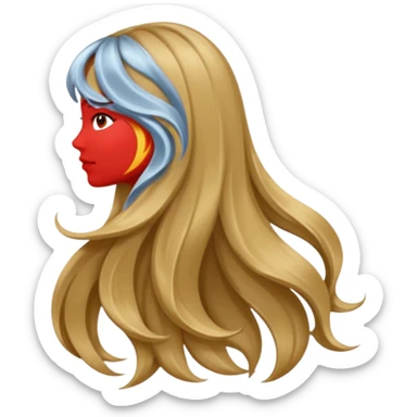 back view of long dark blonde hair sticker
