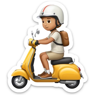 riding a scooter sticker