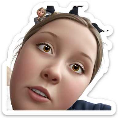 realistic portrait of girl sticker