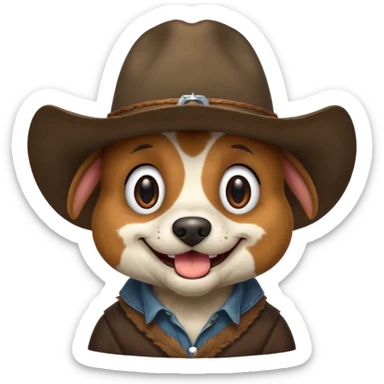 toothless hillbilly dog wearing a stetson sticker