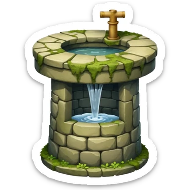 a water well - simple, no roof, no flowing water sticker