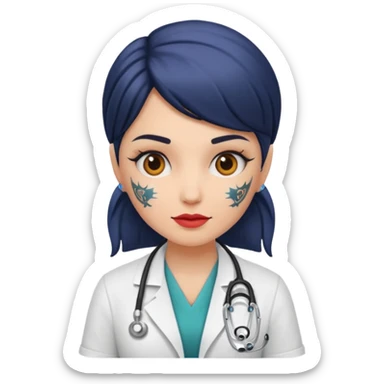 tattooed doctor girl sticker