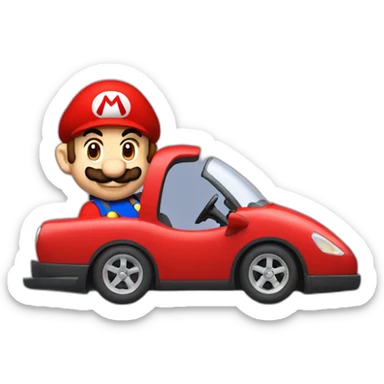 mario-is-driving-a-red-sport-car sticker