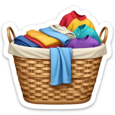 laundry basket with clothes sticker