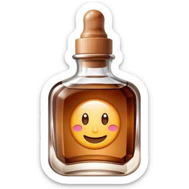 Organic cosmetic in a brown cristal bottle sticker