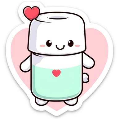 Marshmallow love sticker