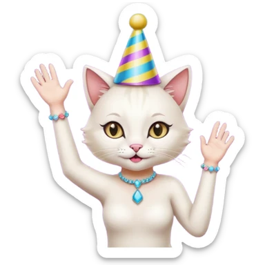 Girl Cat dancing at nightclub  sticker