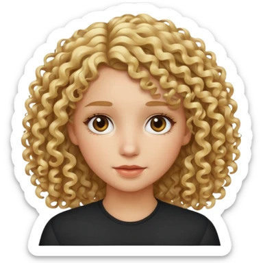 Girl with curly hair and blonde highlights sticker