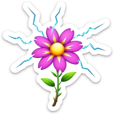 thunder and flower sticker