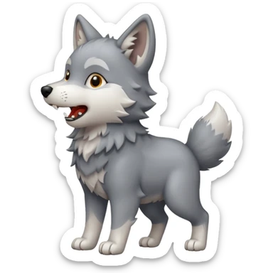 a wolf cub howling hundooooo sticker