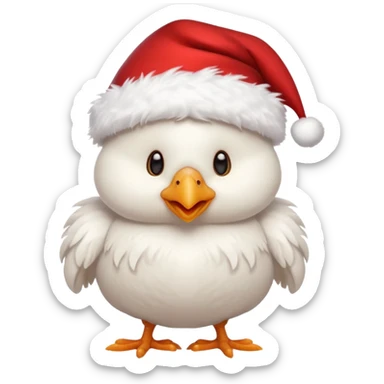 White christmas chicken sticker