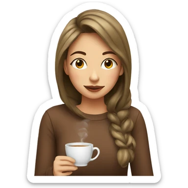 Girl sipping tea sticker