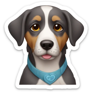 Un perro golden enamorado sticker