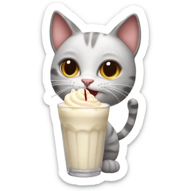 Cat drinking vanilla milkshake sticker