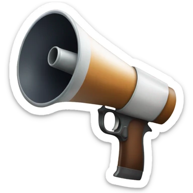 weapon-shaped megaphone sticker