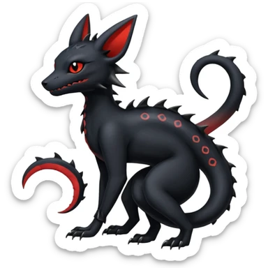 Edgy gothic dark Magmatic Salandit-Umbreon-Amaura-hybrid-fusion (full body) sticker