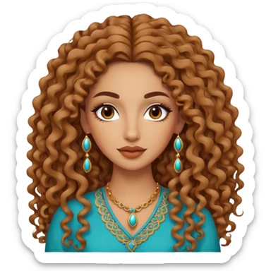 92i make up with long cruly hair morrocan sticker