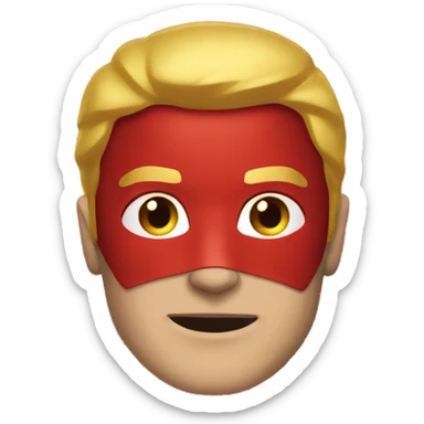 red and gold superhero sticker