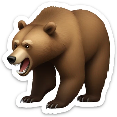 simple Grizzly Bear growling sticker