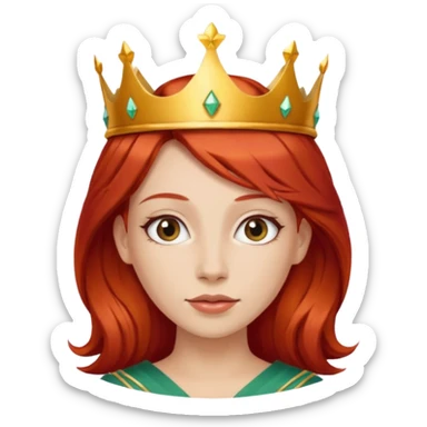 woman pelirroja con corona  sticker