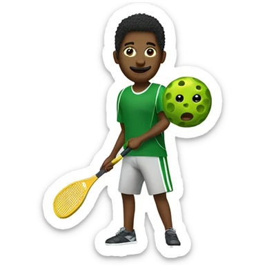 Me playing pickle ball with a paddle sticker