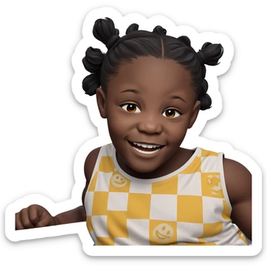 smiling boy with dark skin sticker
