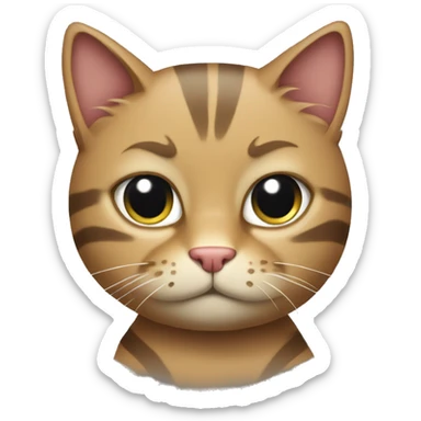 tabby cat with arms crossed and angry face sticker