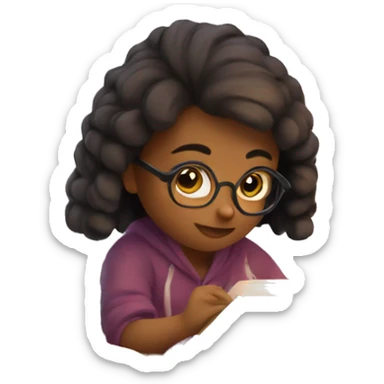 cozy girl studying  sticker