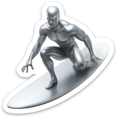 Silver surfer on board sticker
