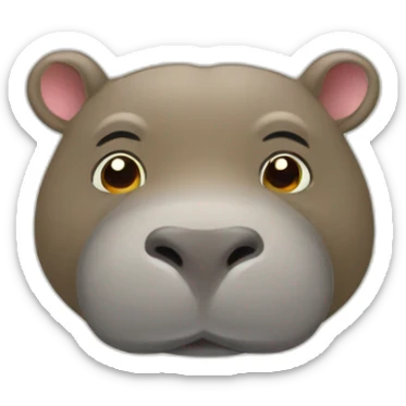 Hippopotame avec loutre sticker
