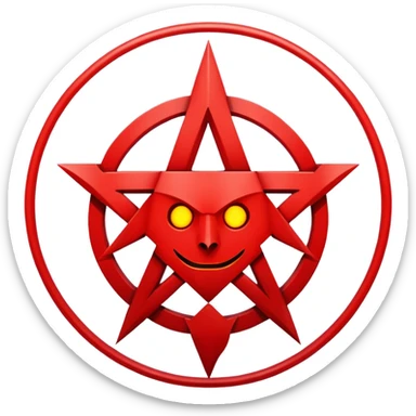 Red Satanic pentagram sticker