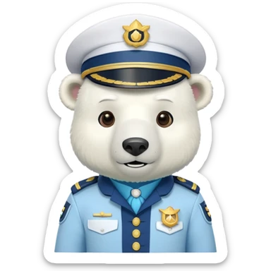 Polar bear captain with blue uniform and captain's hat, Captain Barnacles from Octonauts sticker