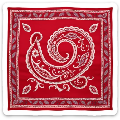 head bandana,Red paisley sticker