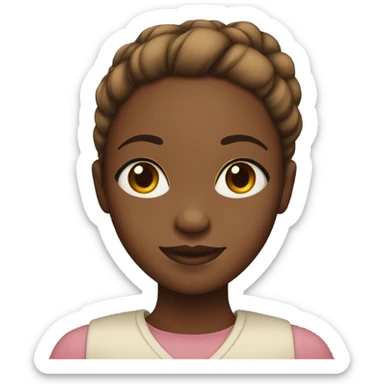 A black girl with a brown ponytail with edges sticker
