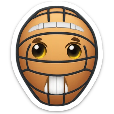 pelota de basket con ojos y boca jugando videojuegos sticker