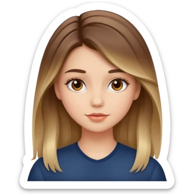 Girl with balayage hair sticker