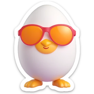 an egg with sunglasses, cool attitude sticker