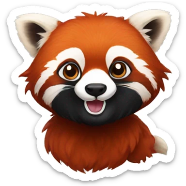 red panda with a big black beard sticker