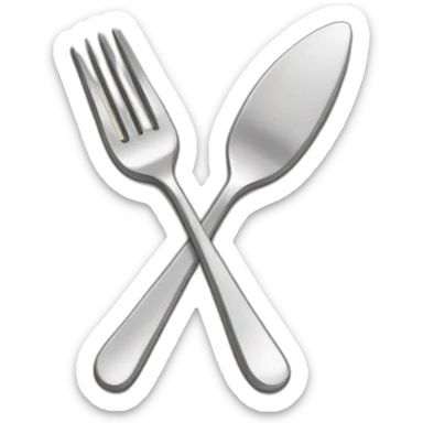 a hand holding a fork sticker