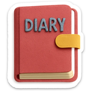 a diary, paper craft style, layered paper effect sticker