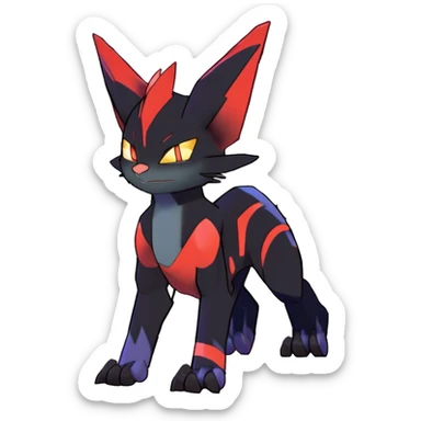 Noivern-Litten-Zorua-Fakemon-hybrid full body sticker
