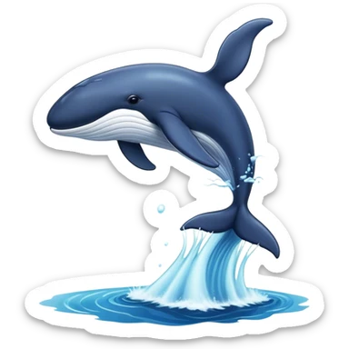 Realistic Whale jumpn in the ocean,  clean background  sticker