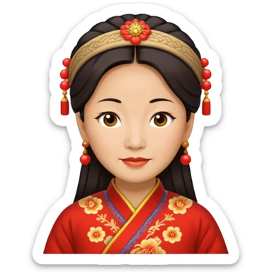 Chinese woman in her fifties. sticker