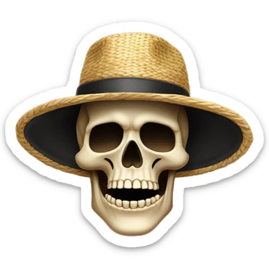 Tete de mort avec un chapeau de paille sticker