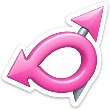 Pink curved arrow sticker
