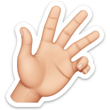 A hand with a oversized thumb sticker