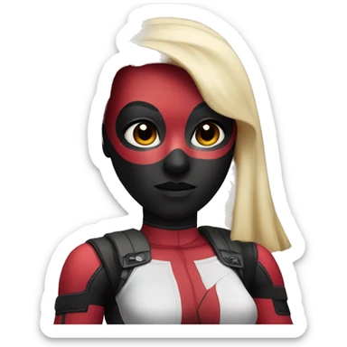 Deadpool but its a female and she has bangs sticker