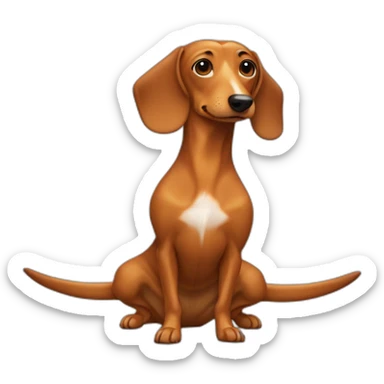 wiener dog yoga downward dog pose sticker