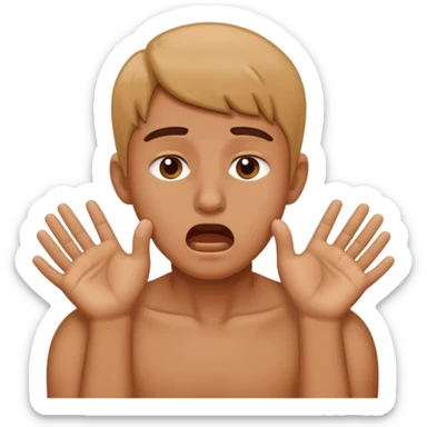 Person choking themselves with their hands sticker