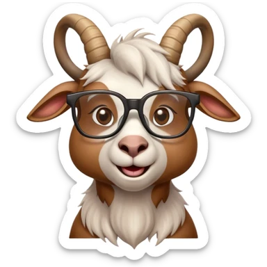 animated goat wearing glasses bobbing its head sticker